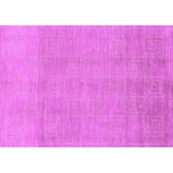 Ahgly Company Indoor Rectangle Abstract Purple Modern Area Rugs, 5' x 7'