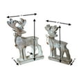thumbnail image 7 of Reindeer Figurines Set of 2 Rustic Farmhouse Christmas Decorations Carved Wooden Statues with Antlers & Bows Holiday Tabletop Mantel Fireplace Shelf & Office Décor Ornaments 10" and 8" H, 7 of 7