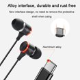 thumbnail image 3 of Auriculares tipo c, auriculares internos con cable controlados por cable metálico con micrófono y sonido impulsado por graves con aislamiento de ruido, 3 of 5