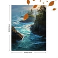 thumbnail image 3 of Coastal Ocean Waves Rocky Shoreline Canvas Print Wall Art for Living Room Office Bathroom, 3 of 8