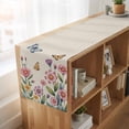 thumbnail image 6 of Table Runners 90 Inches Long Dress Scarves, Pink Flowers Farmhouse Coffee/Dining/Kitchen Table Runner for Living Room, Spring Floral Butterfly Leaves Plants Retro Beige 13x90 Inch, 6 of 9