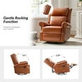 thumbnail image 3 of Power Genuine Leather Recliner Chair with Nailhead Trim Swivel Rocking Power Lounge Apartment Saddle, 3 of 8