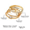 thumbnail image 2 of 4 Piece Set Luxurious Bracelets for Women Crystal Shiny Adjustable Opening Chain Bracelets Punk Bangle Fashion Jewelry, 2 of 6