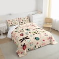 thumbnail image 3 of Homewish Cartoon Butterfly Ladybug Bedding Comforter Set, Cute Animal Insect Twin Comforter Sets, Princess Wheat Cartoon Reversible Bedding Set, Microfiber Bedroom Decor, 2 Pieces, 3 of 8