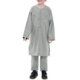thumbnail image 2 of EnJoCho Arabic Thobe and Pants 2PC Set for Musli𝗆 Boys Middle Eas𝗍 Islami𝖼 Prayer Wear Embroidered Robe Kids Ramadan 𝖣ubai Outfit, 2 of 8