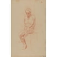 thumbnail image 3 of Jozef Hanula 16x24 Black Modern Framed Museum Art Print Titled - Sittable Male Act En Face, 3 of 5