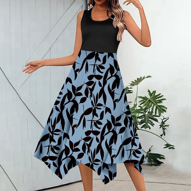 WILLBEST Vestido Largo De Verano Para Mujer, Informal, Fluido, Floral, Elegante, Chaleco Largo