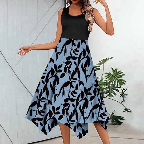 WILLBEST Vestido Largo De Verano Para Mujer, Informal, Fluido, Floral, Elegante, Chaleco Largo