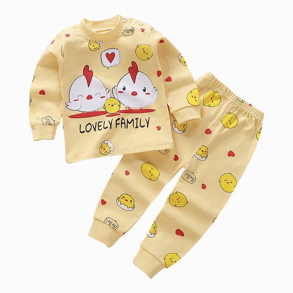 TOWED22 Baby Toddler Boy Fall Winter Clothes Print Sweatshirt Tops Camisoles and Pants Toddler Outfits Set 2pcs Casual Clothing(Light Yellow,3-4 Y)