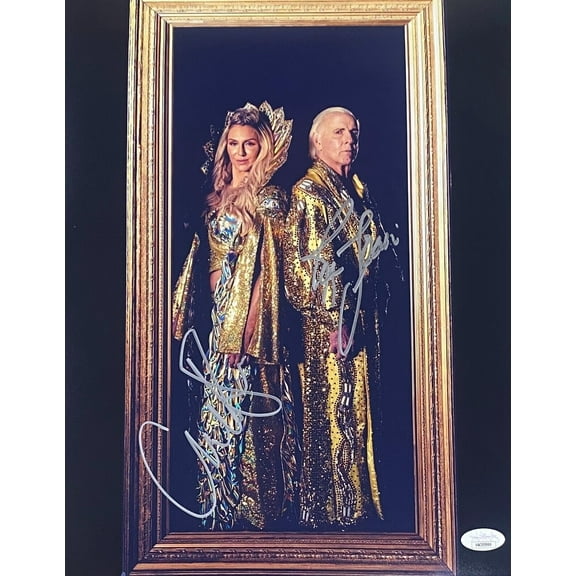 Ric Flair & Charlotte Flair Dual Signed Autographed 11x14 Photo JSA Authentic #2