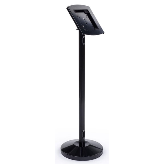 Kiosk iPad Stand, Floor Placement, Weighted Base, Black Steel, Fits iPad 2, 3, and 4; Locking Enclosure Included (IPSPC3BKCV)