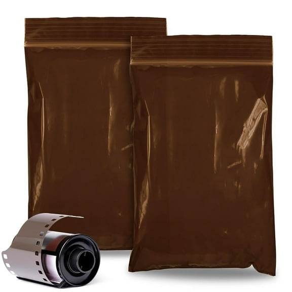 Amber UV-Protective Zip Bags, 3 Mil Light-Reducing LDPE, 1000 Count, 4 x 6 in