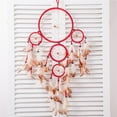 thumbnail image 2 of THY TRADING 22" Traditional Red Dream Catcher with Feathers Wall or Car Hanging Ornament 5 Circles, 2 of 3