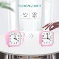 thumbnail image 5 of Alarm Clock, AMIR Silent Non Ticking Clock with Snooze & Light Loud Alarm Clock for Kids Elderly Heavy Sleepers Bedroom Bedside Pink, 5 of 10
