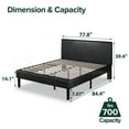 thumbnail image 2 of Zinus Gerard Faux Leather Platform Bed with Wooden Slats, King, 2 of 9