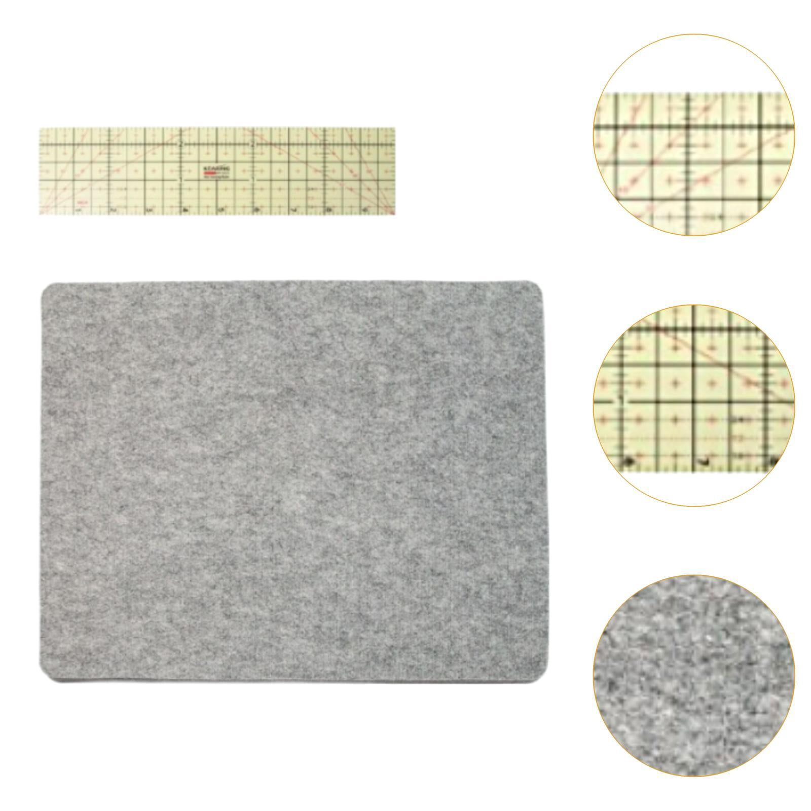 Fiocias Ironing Mat Felt Iron Board Mat Hot Ironing Ruler for Ironing Station Countertop Set A