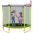 thumbnail image 2 of iRerts 65" Trampoline for Kids Toddlers Boys Girls, Small Trampoline with Basketball Hoop, Rubber Ball and Safety Enclosure Net, Kids Mini Trampoline for Indoor Outdoor Birthday Gifts for Kids Age 1-8, 2 of 7
