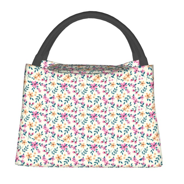 Disketp Cute Flower Bolsa Térmica Estampada, Bolsa Térmica Aislante para Almuerzo, Playa y Campamento