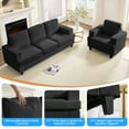 thumbnail image 5 of BALUS Living Room Furniture Sets, Modern Chenille Couch and Loveseat Sets, Oversized Sectional Couch Sets with Deep Seat, Dark Grey, 5 of 7