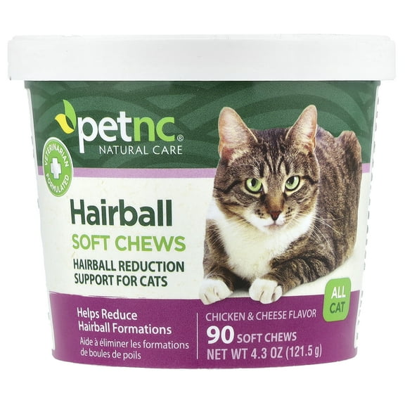 petnc NATURAL CARE Hairball Soft Chews, All Cat, Chicken & Cheese, 90 Soft Chews, 4.3 oz (121.5 g)