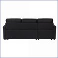 thumbnail image 2 of 82" Reversible Sleeper Sectional Sofa with Storage Chaise – Black Linen Modern Living Room Couch | Black | Linen | Square Arms, 2 of 8