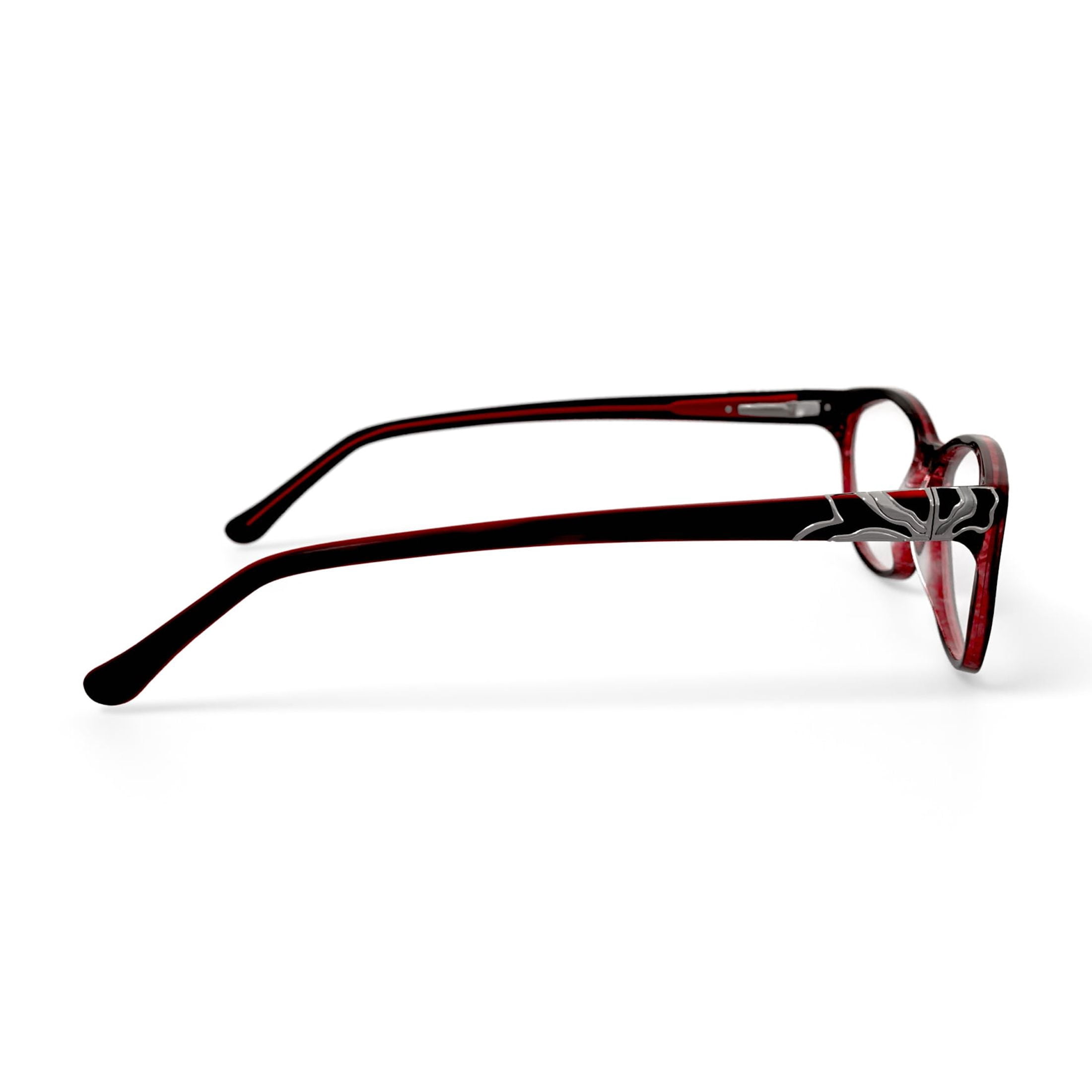 Walmart Women's FM1604 Rectangular Prescription Eyeglasses with Case, Red