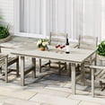 thumbnail image 5 of WestinTrends Ashore 66″ All-Weather Poly Lumber Rectangle Dining Table for 6, Modern Outdoor Patio Table, Sand, 5 of 13