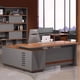 thumbnail image 4 of Corner Computer Desk Study Reception Writing Reception Office Desk Organizers Executive Mesa Para Compuatador Home Furniture My Lux Decor Round, 4 of 18