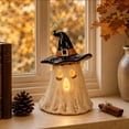 thumbnail image 4 of Halloween Table Spooky Home Decor, Exquisite Witch Hat Ghost Candle Holder with Stylish Edges Fade-Proof Resin for Halloween Parties, Porch Decor, Haunted Mansion Decor, 4 of 6