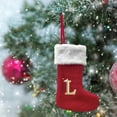 thumbnail image 4 of Odeerbi Family Initial Christmas Stocking 26 Letter Ornaments Red Christmas Tree Ornaments Letter Hanging Pendant Ornaments Alphabet Xmas Tree Decorations For Home Red, 4 of 4