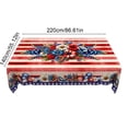 thumbnail image 3 of Cififendec 4th of July Rectangle Tablecloth, Patriotic American Stars & Flower Table Cover for Veterans Independence Memorial Day Kitchen Party(86.61"*55.12"), 3 of 5