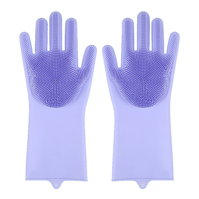 Gants de Vaisselle en Silicone Réutilisables Gants de Nettoyage
