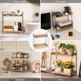 thumbnail image 4 of ANBOXIT Countertop Coffee Station Organizer, 2 Tier Wooden Shelf for Coffee Bar Accessories, Condiment Storage Caddy for Kitchen, Home, Office - Brown, 4 of 7