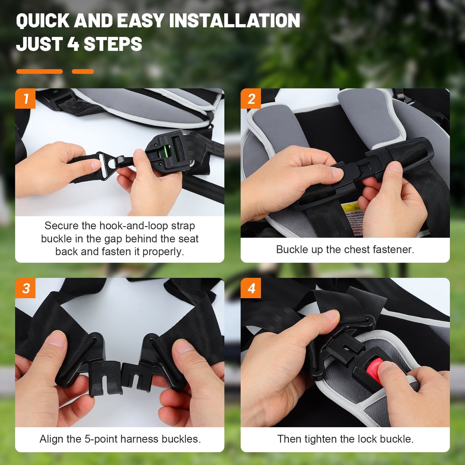 Olenyer Child Positioner for Golf Carts, 5 Point Harness to Secure in Golf Cart, Universal Fit for All Golf Carts Seat