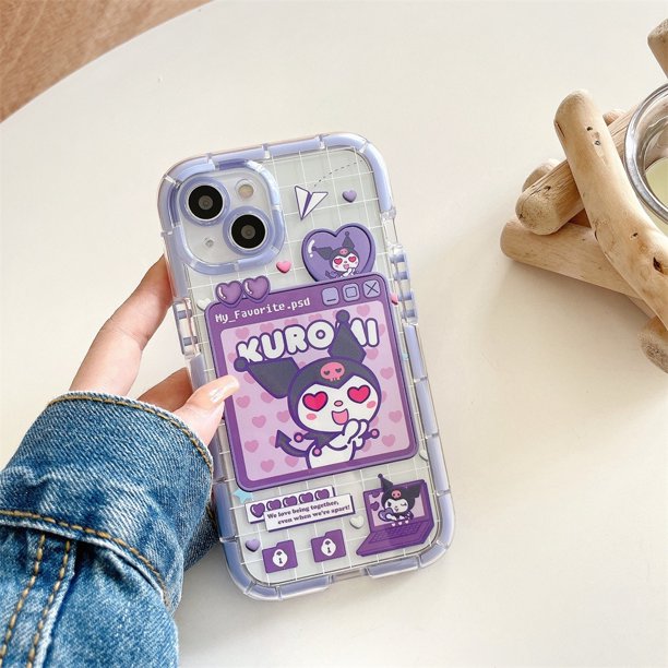 Bonita funda de teléfono Hello Kitty Sanrio Kuromi Cinnamonroll Lminous para iPhone 14 13 12 11 Pro Max XR XS MAX, funda anticaída Y2k Girl xuanjing unisex