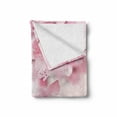thumbnail image 2 of Floral Soft Flannel Fleece Blanket, Japanese Sakura Flowers Blossoms Eastern Spring Nature Theme Illustration, Cozy Plush for Indoor and Outdoor Use, 60" x 80", Pale Pink Baby Pink, by Ambesonne, 2 of 6