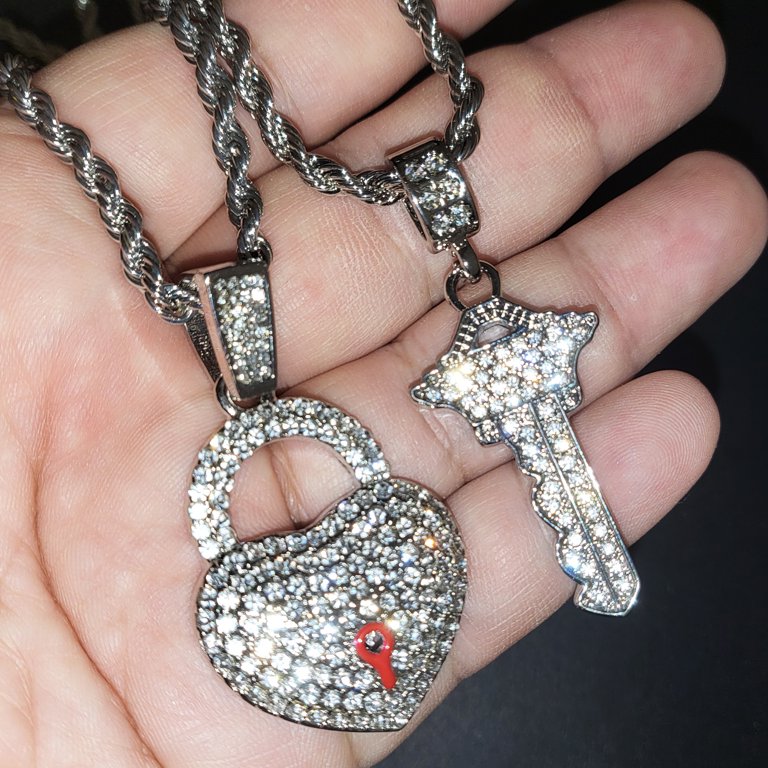 Diamond Lock & Key Pendant