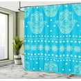 thumbnail image 5 of Ambesonne Hamsa Shower Curtain, Eastern Cultural Floral, 69"Wx75"L, Blue, 5 of 5