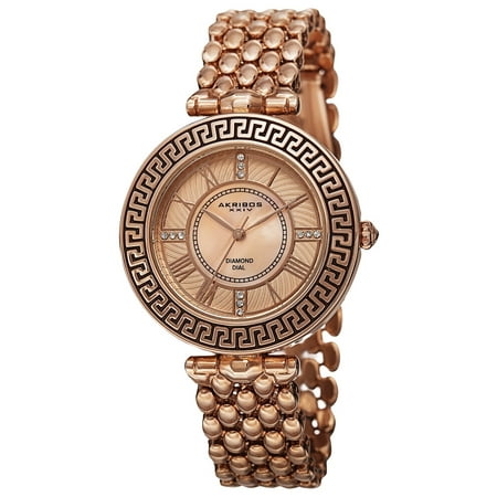 2 Tone Quartz Bracelet - Women's Quartz Diamond Markers Unique Rose-Tone Bracelet Watch with FREE Bangle
