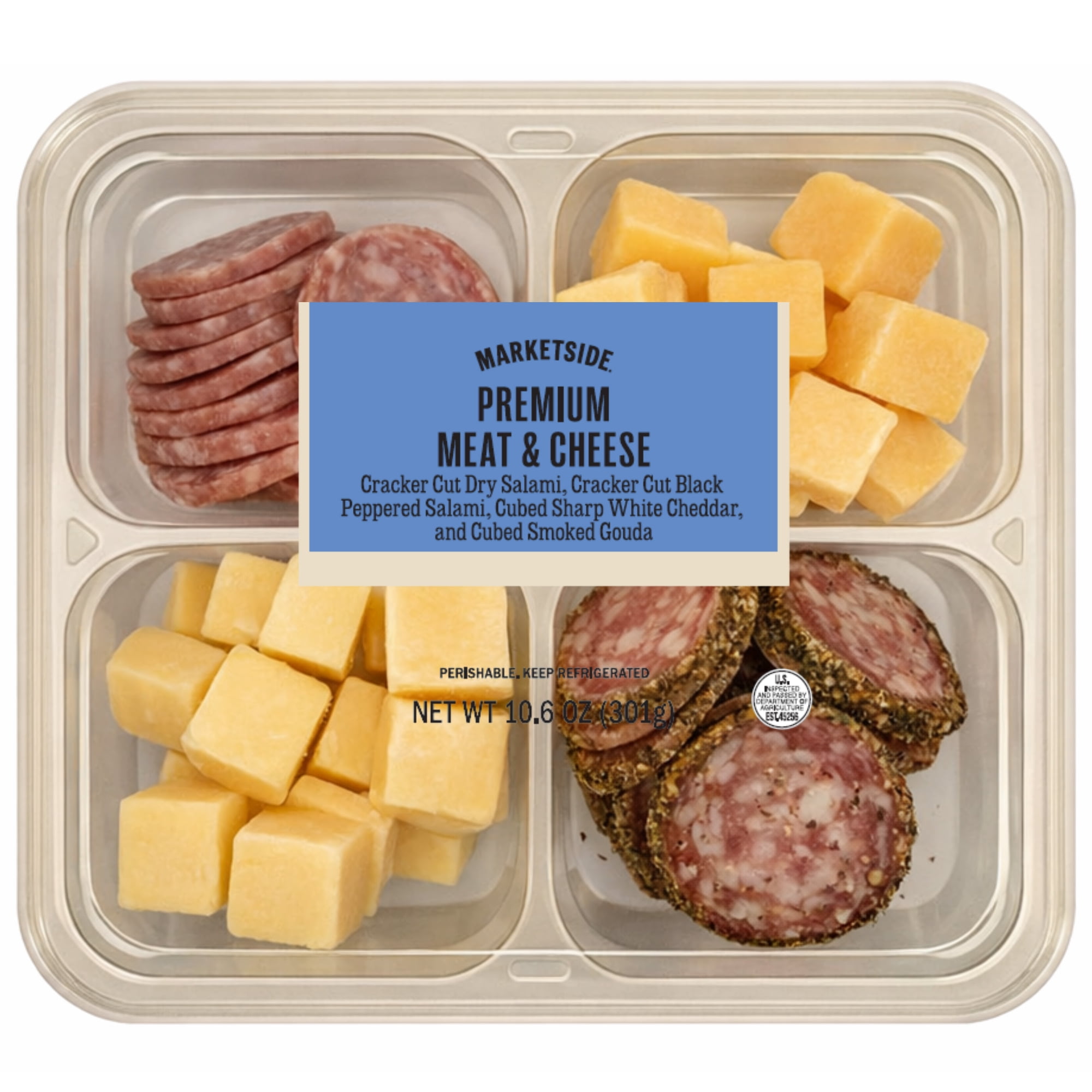 Marketside Premium Meat & Cheese Cubes, 10.6oz (Cubed, Refrigerated)