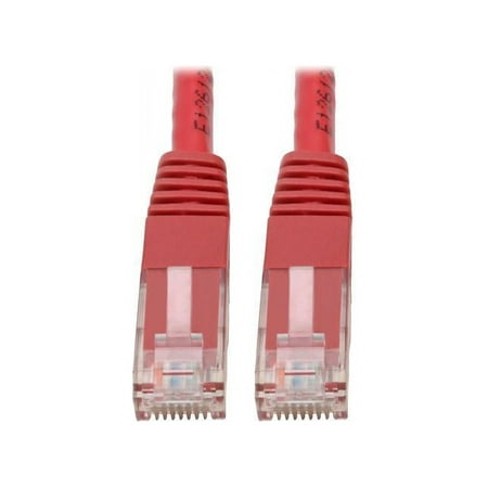 UPC: 0037332204554 | Tripp Lite Premium Cat5/5e/6 Gigabit Molded Patch Cable 24 AWG 550 MHz/1 Gbps (RJ45 M/M) Red 10 ft. (N200-010-RD)