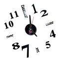thumbnail image 3 of Reloj de pared 3D espejo extraíble autoadhesivo arte calcomanía etiqueta de la pared relojes decoración del hogar - negro kenally HA3329-01B, 3 of 6