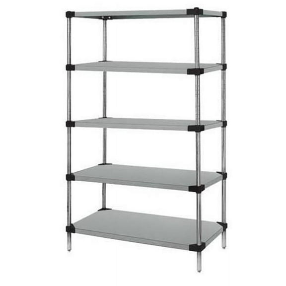 Solid 5-Shelf Starter Units, 24 x 24 x 74 in. - Galvanized Steel
