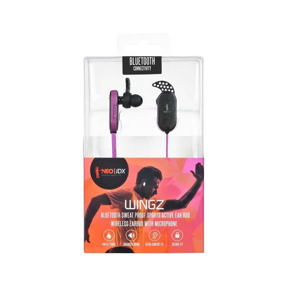 Neojdx Wingz Bluetooth Headphones, Wireless Sports Earphones w/ Mic IPX5 Waterproof HD Stereo Earbuds 6 Hour Battery Noise Cancelling Headsets