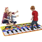 Qishi Piano Play Music Mat for Kids - Touch, Step on Keyboard and 8 Selectable Musical Instruments