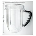 thumbnail image 3 of Blendin Replacement 30 Ounce Cup Jar with Handle Mug with Ring Part, Compatible with RX 1700W NB-301, N17-1001, NBM-U0272 Blenders, 2 Pack, 3 of 9