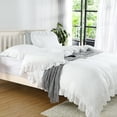thumbnail image 2 of Garvee Ruffled Duvet Cover, Soft Washed Microfiber Vintage French Country, White 90"x90", 2 of 8