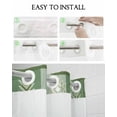 thumbnail image 5 of No Hook Shower Curtain with Snap in Liner, Boho Moroccan Sage Green Gradient Striped Geometric Hotel Shower Curtains for Bathroom, Washable Shower Curtain Liner Set with Mesh Top Window, 60"x72", 5 of 6