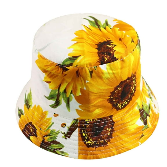 Nnhblu Hats for Women Deals Clearance Bucket Hat Women's Fashion Outdoors Sunflower Sunshade Windbreak Basin Fisherman Hat Yellow