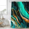 thumbnail image 6 of Dark Green Orange Marble Shower Curtain, Waterproof Shower Curtains for Bathroom, Modern Abstract Art Marbles Washable Fabric Bathtub Curtain Set Bath Decor with 12 Hooks Extra Long 72"x96", 6 of 6